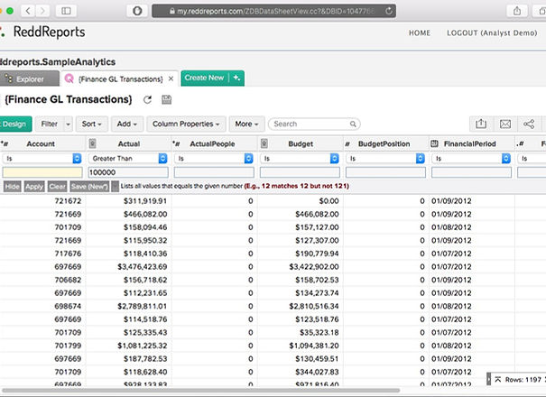 ReddReports Spreadsheet Interface